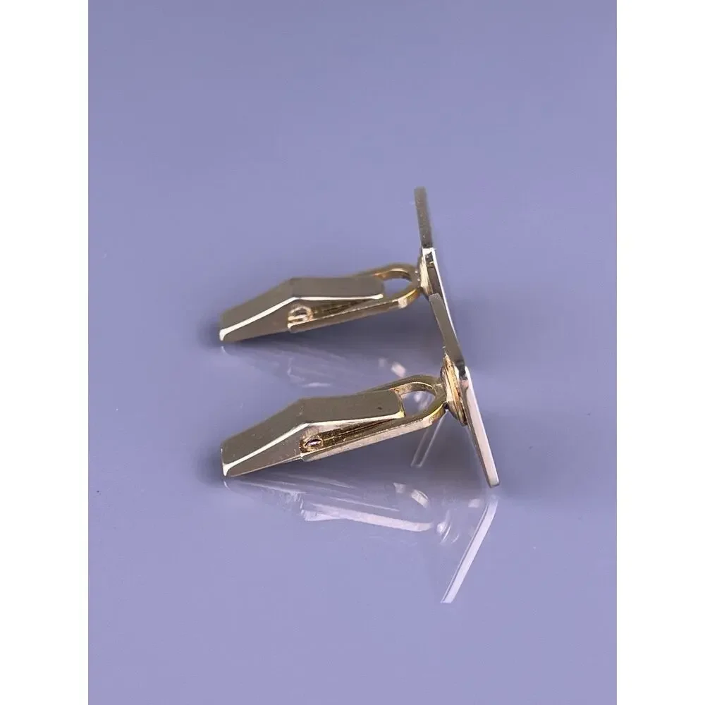 Plain Simple Square Cufflinks Gold Tone Polished Finish Formal Vintage